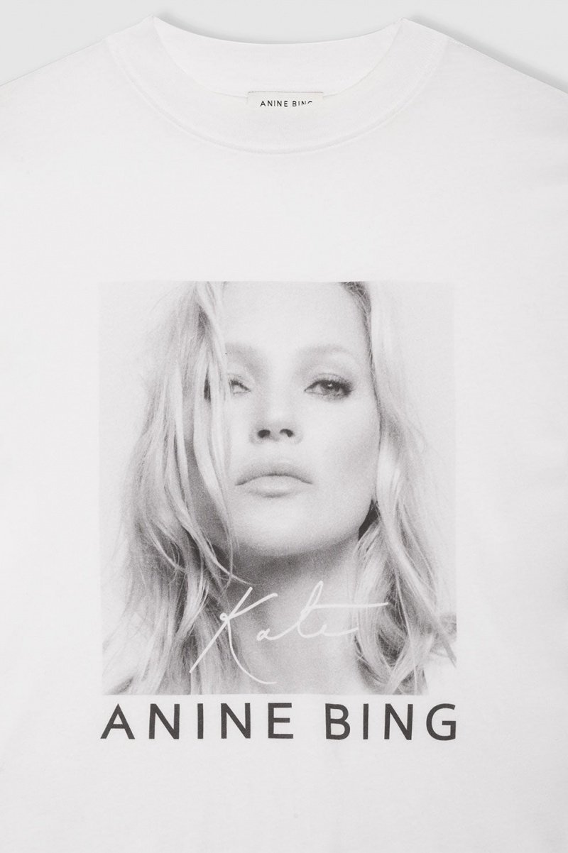 T Shirts Anine Bing Avi Kate Moss Blanche Femme | UTP-4233355